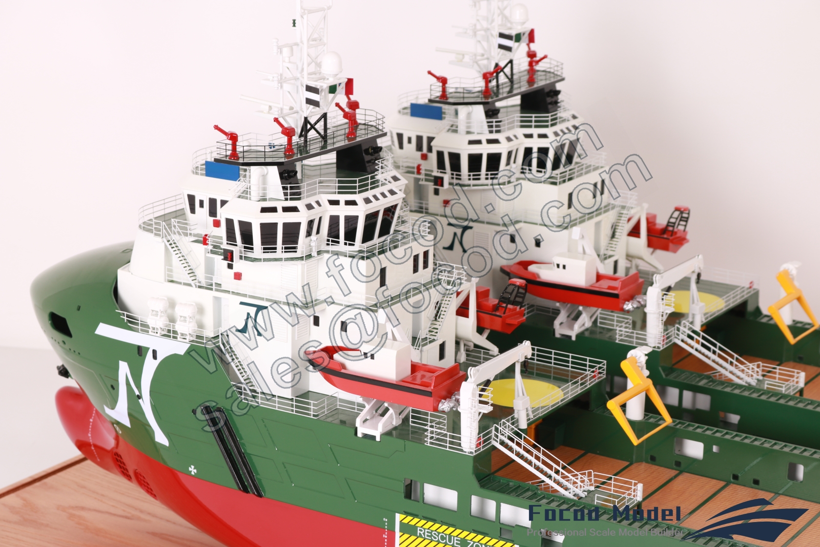 custom made model of 67m Multi Purpose Offshore Vessel